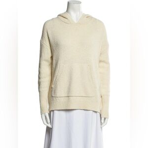 nili lotan wool silk blend knitted pullover hoodie